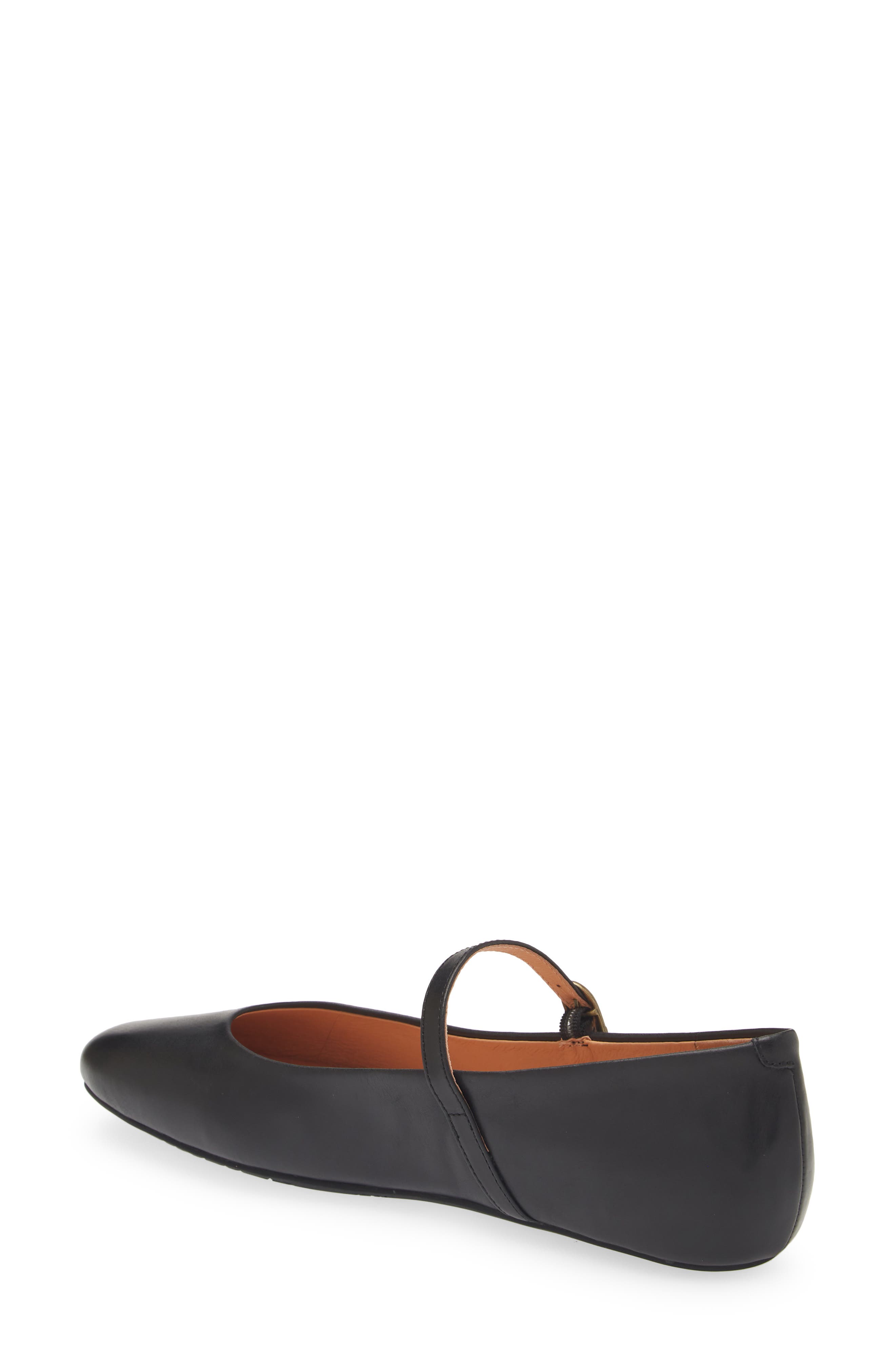 Chocolat Blu Agnes Mary Jane Flat, Alternate, color, Black Leather