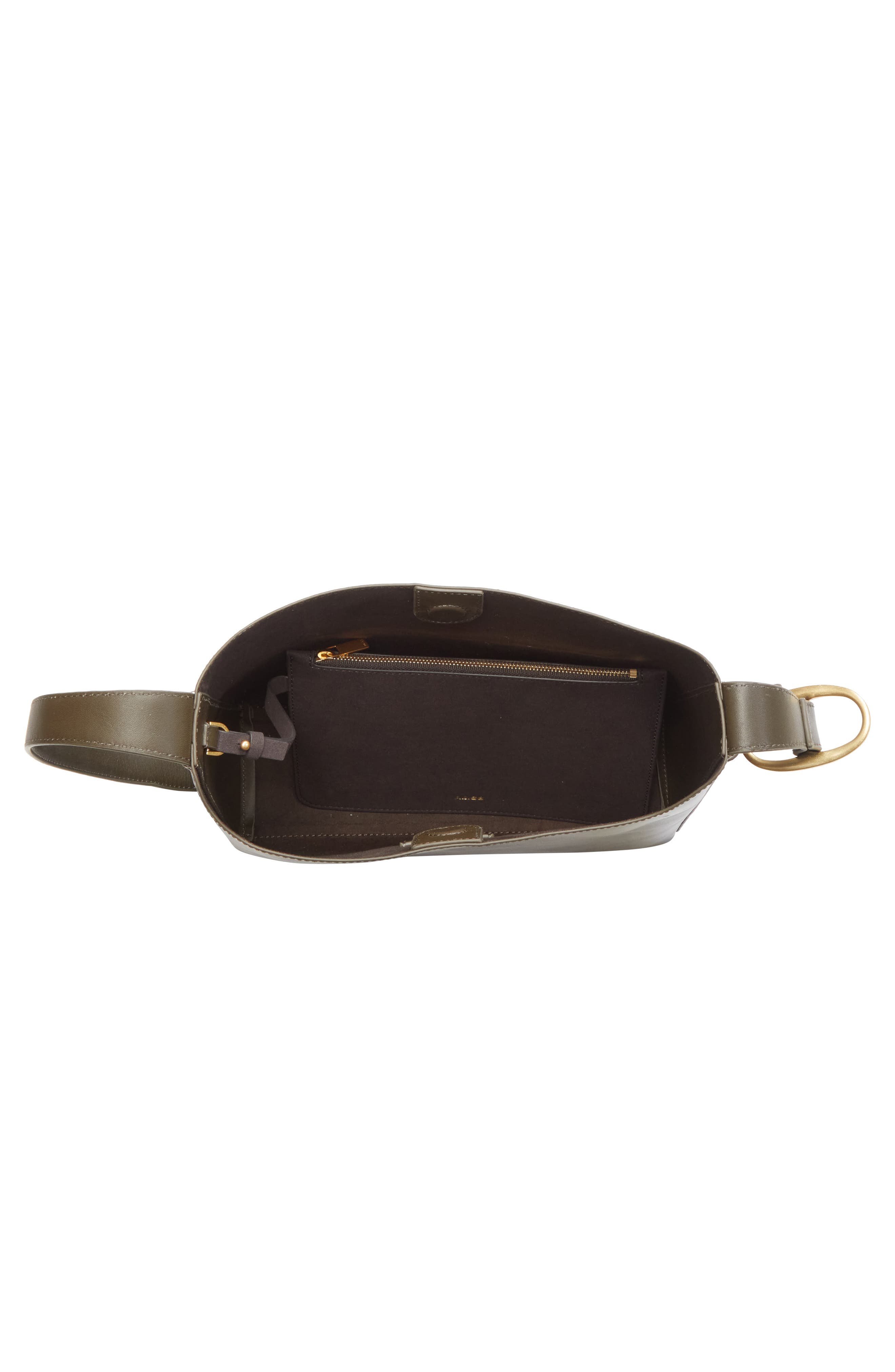 Greta Suede & Leather Shoulder Bag, Alternate, color, KHAKI