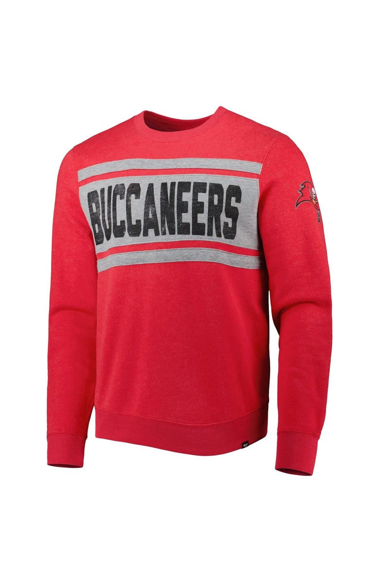 '47 Men's '47 Heathered Red Tampa Bay Buccaneers Bypass Tribeca Pullover Sweatshirt, Alternate, color, Red