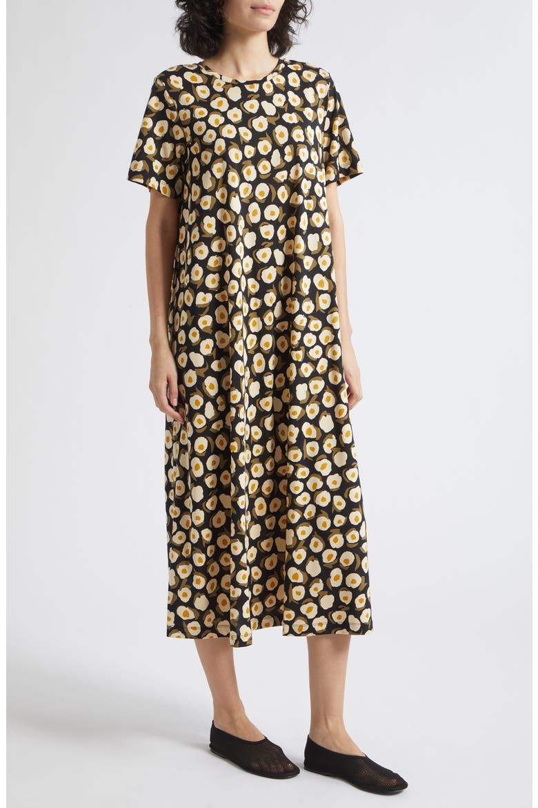 Pisteinen Pikku Vikuri Cotton T-Shirt Dress, Alternate, color, BEIGE/ BLACK/ OLIVE GREEN