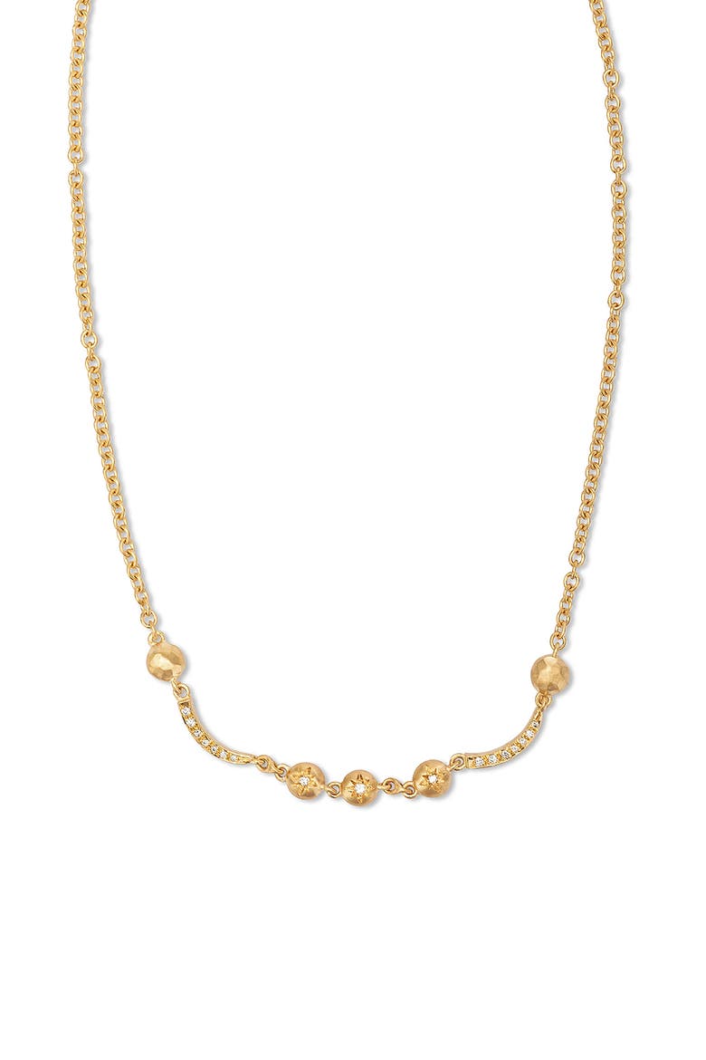 Arch Necklace Air Element Diamond, Alternate, color, Gold/White Diamond