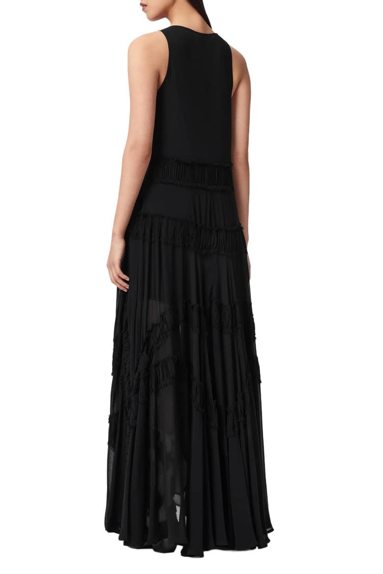 Dorina Ruffle High-Low Dress, Alternate, color, BLACK