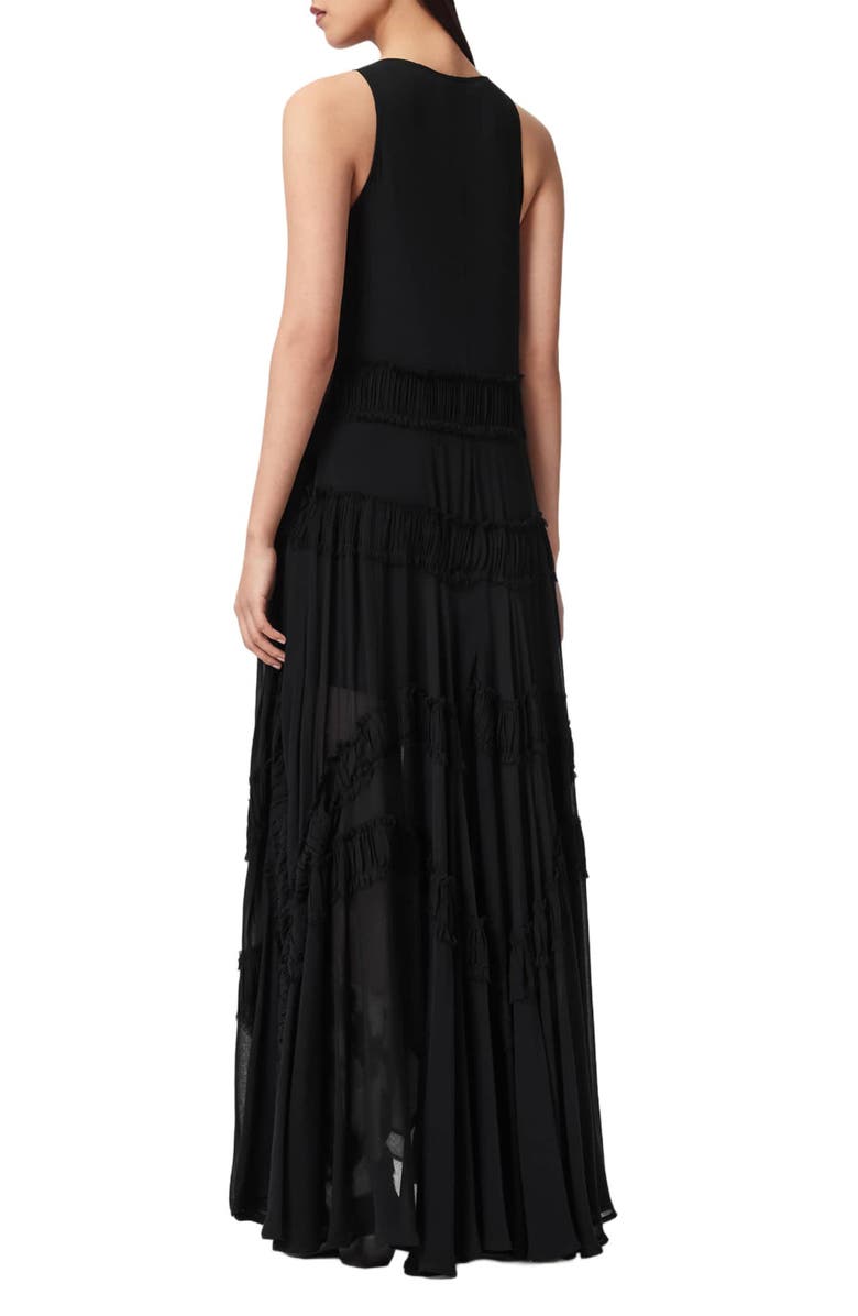 AllSaints Dorina Ruffle High-Low Dress, Alternate, color, 