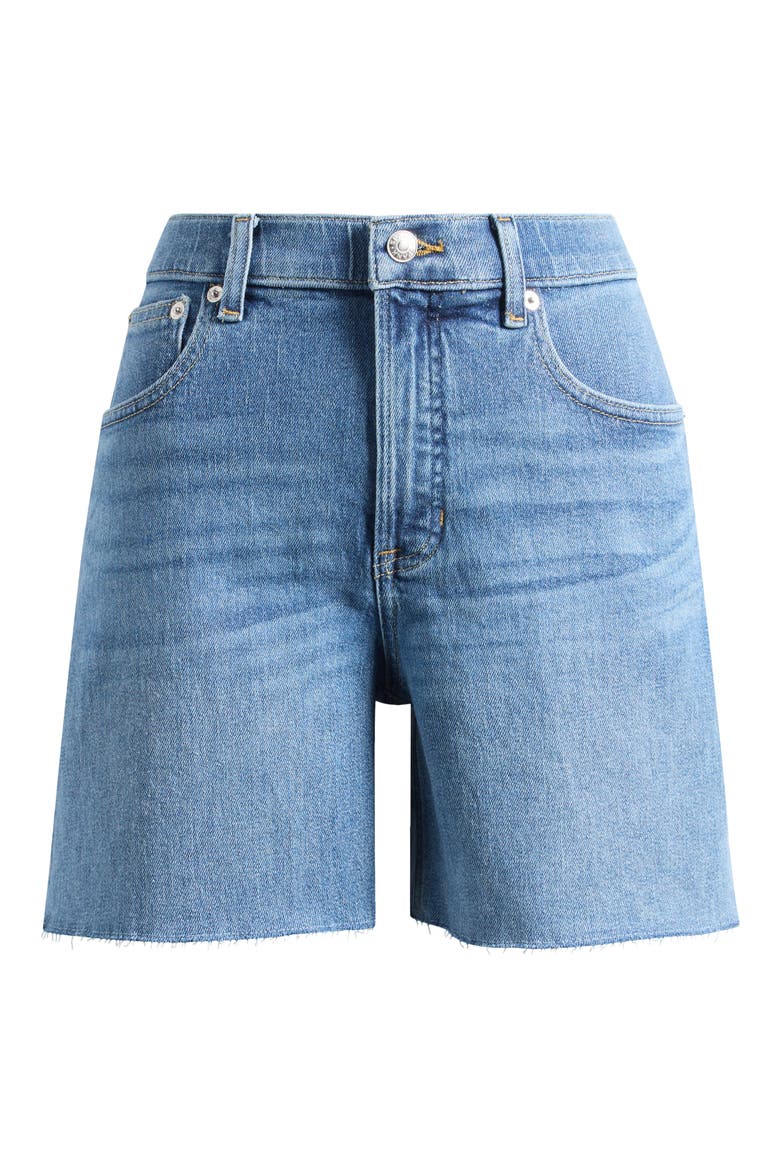 High Waist Raw Hem Denim Cutoff Shorts, Alternate, color, ELYSIAN