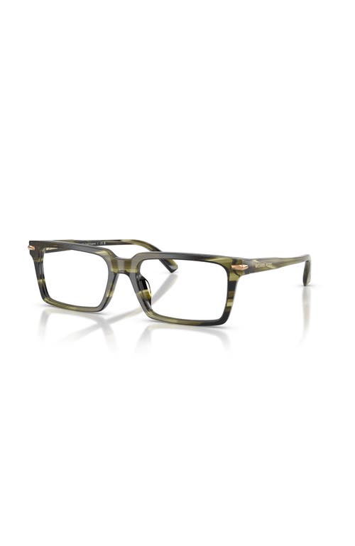 Michael Kors 54mm Rectangle Optical Glasses In Green