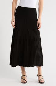 MAX STUDIO Pleated Sweater Midi Skirt