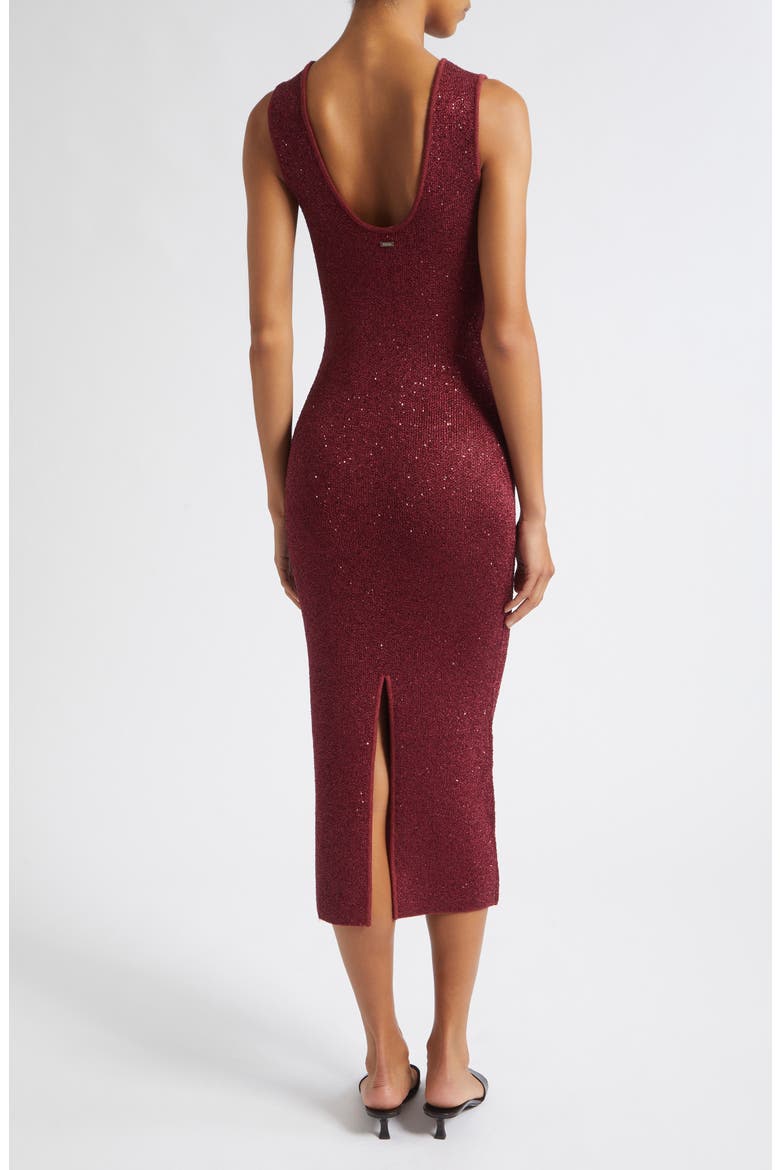 Cleo Sequin Midi Dress, Alternate, color, OXBLOOD