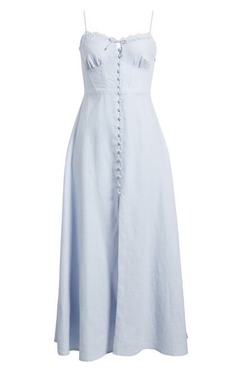 Loveshackfancy Linella Sweetheart Button Front Midi Dress