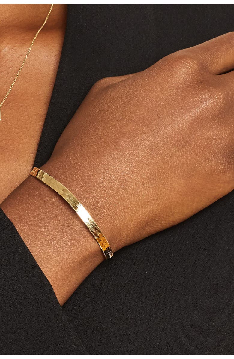 Oradina 10K Yellow Gold Park Avenue Bold Herringbone Bracelet, Alternate, color, Yellow Gold