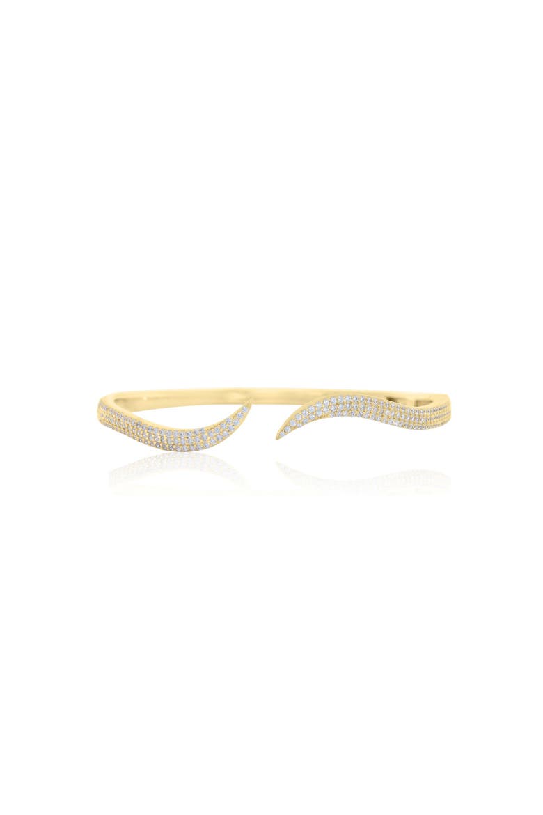 CZ Wave Bangle, Main, color, Gold Plated Sterling Silver