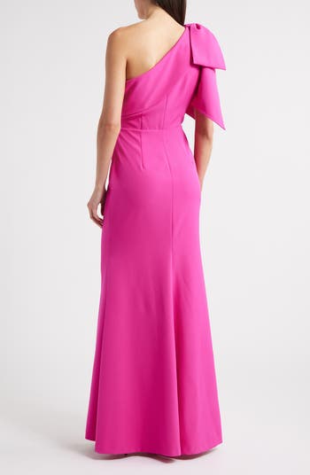 Bow Detail One-Shoulder Gown