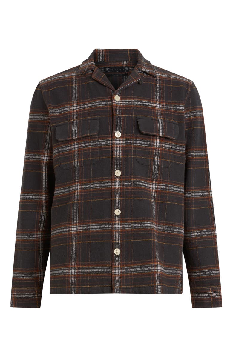 AllSaints Isonde Relaxed Fit Plaid Cotton Flannel Button-Up Shirt, Alternate, color, 