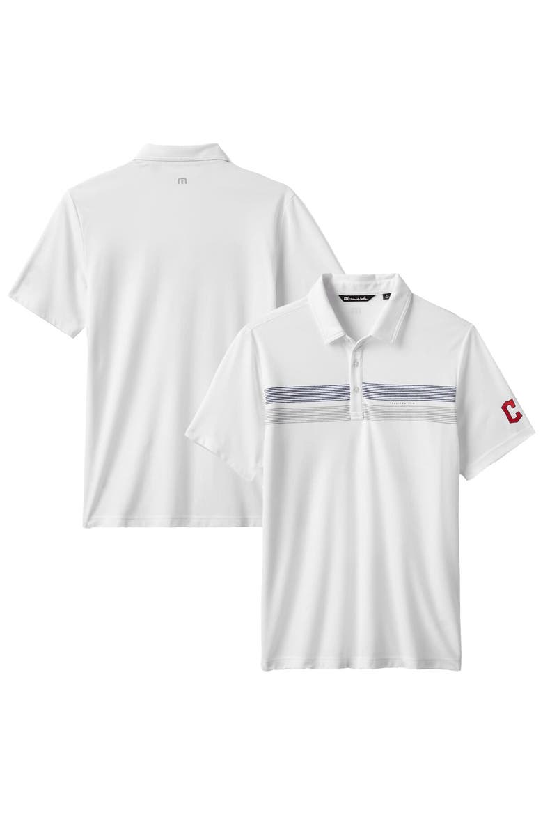Men's TravisMathew White Cleveland Guardians Top Recruit Tri-Blend Polo, Main, color, White