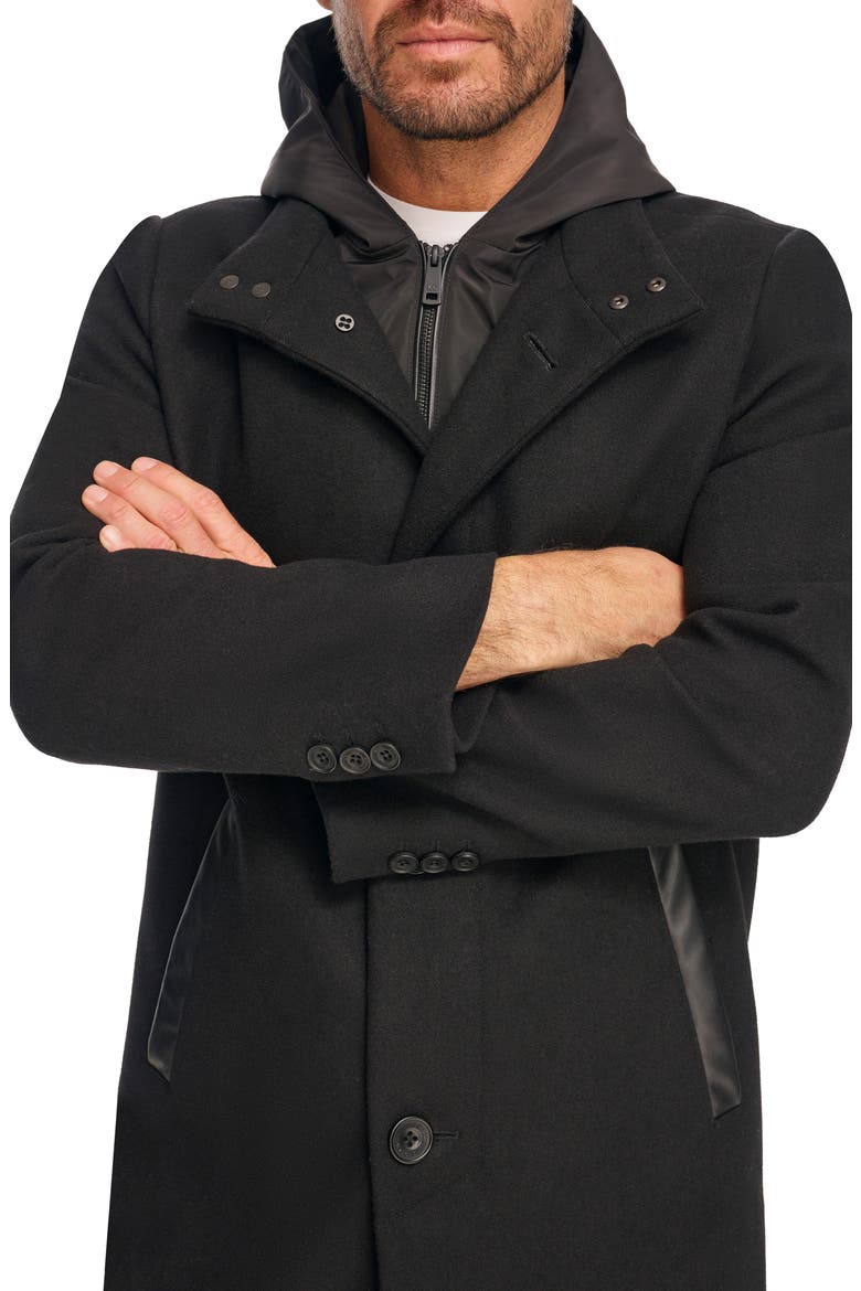Men's Wool Car Coat, Alternate, color, BLACK