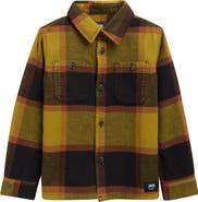 Vans Kids' Larkspur Plaid Cotton Flannel Button-Up Shirt