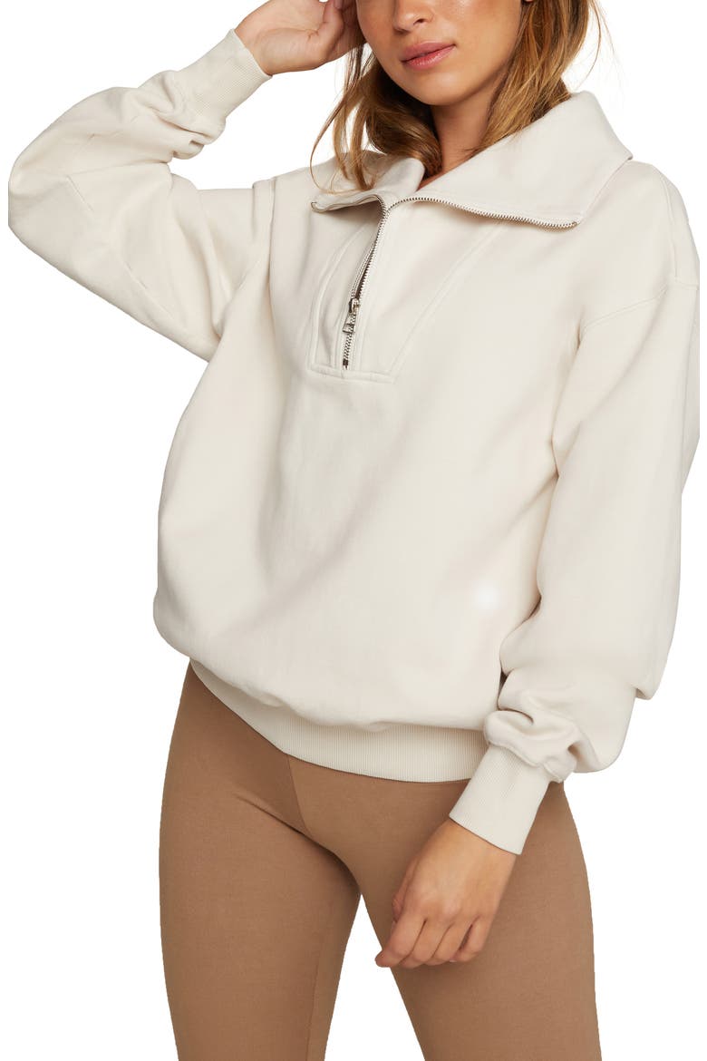Nautical Half Zip Fleece Sweatshirt, Main, color, BONE001