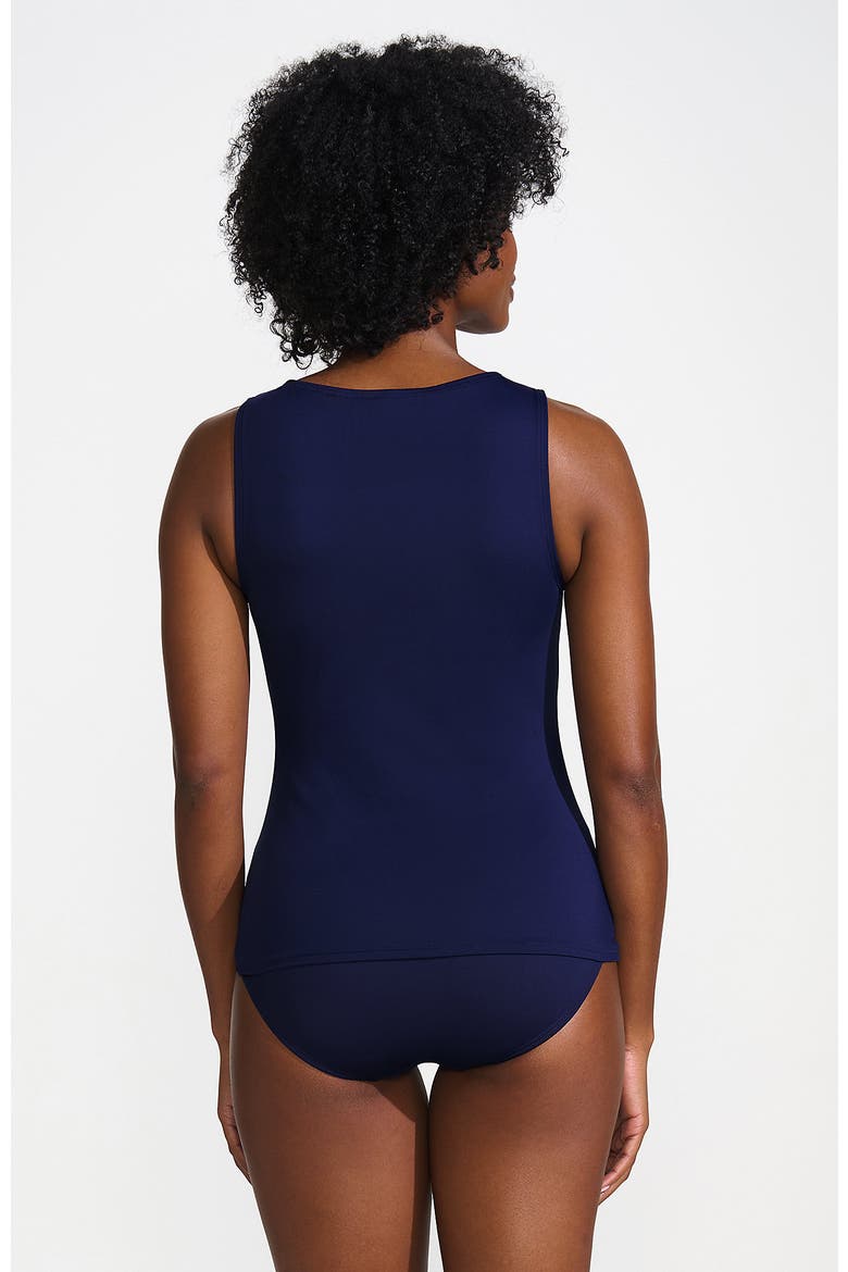 High Neck UPF 50 Modest Tankini Top Swimsuit, Alternate, color, Deep Sea Navy