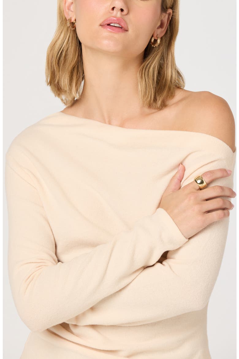 Miah Asymmetrical Long Sleeve Top, Alternate, color, IVORY