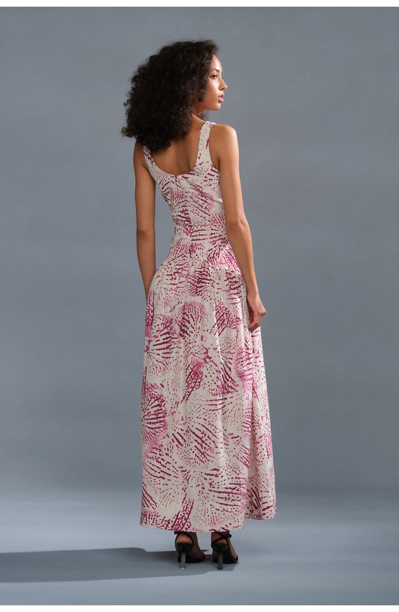 AMUR Salome drop waist dress, Alternate, color, Ivory Cellular Bloom