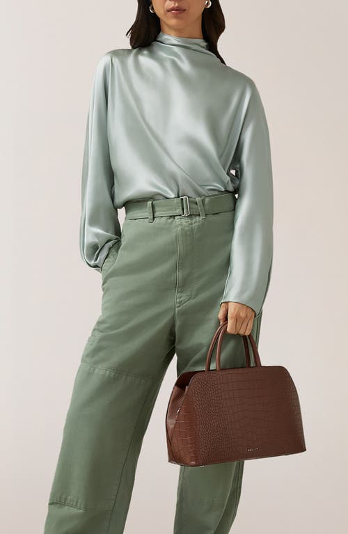 Radley Liverpool Street Croc Embossed Leather Satchel In Brown