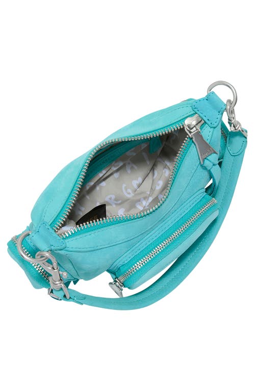 Aimee Kestenberg Away We Go Mini Convertible Crossbody Bag In Ocean Blue Nubuck