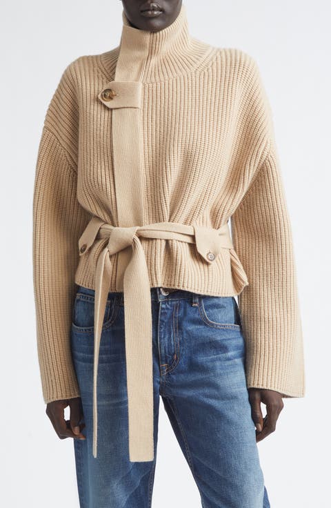 The Neal Belted Cashmere Zip Cardigan