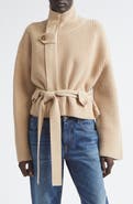 Brandon Maxwell The Neal Belted Cashmere Zip Cardigan