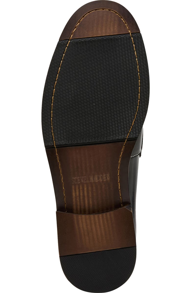 Madden Men's Natan Genuine Calf Hair Penny Loafer, Alternate, color, Black Leather