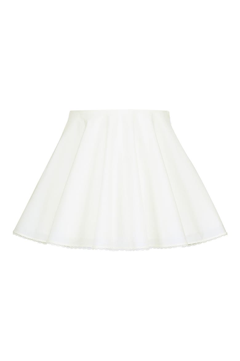 Celia Lace Trim Miniskirt, Alternate, color, WHITE