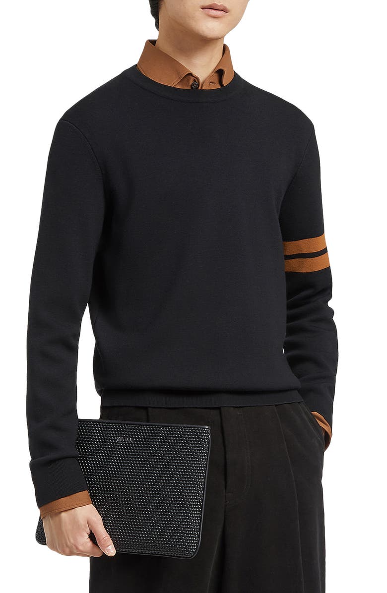 ZEGNA Signifier High Performance<sup>™</sup> Stripe Wool Sweater, Alternate, color, 