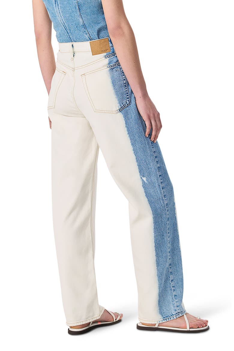 Featherweight Logan Two-Tone Mid Rise Wide Leg Jeans, Alternate, color, BLEACH BLUE