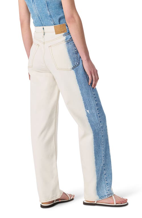 Rag & Bone Featherweight Logan Mid-rise Wide Leg Jeans Bleached Stripe In White