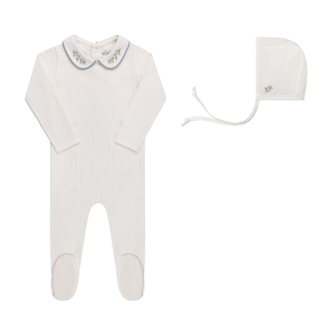 White Velour Kimono Footie & Bonnet White Velour Kimono Footie & Bonnet