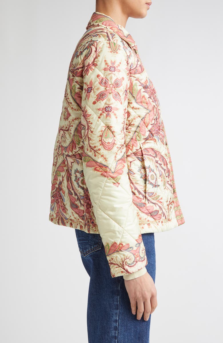 Etro Paisley Quilted Barn Jacket, Alternate, color, Off White Print