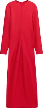 MANGO Gathered Long Sleeve Maxi Dress