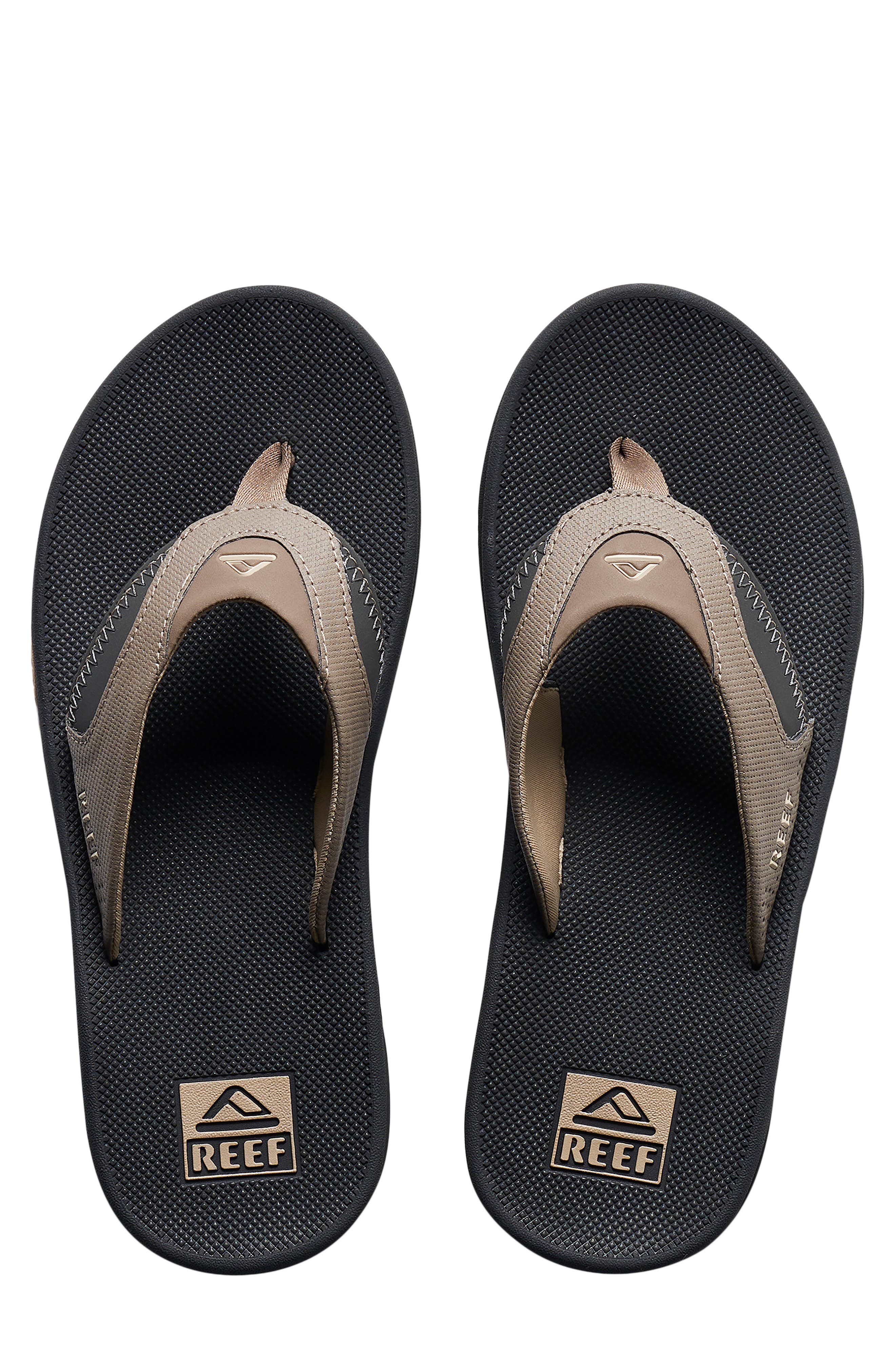 Reef Fanning Flip Flop, Alternate, color, Fossil/ Raven