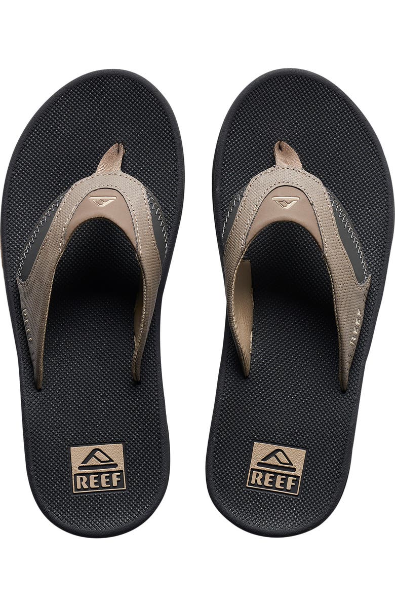 Reef Fanning Flip Flop, Alternate, color, Fossil/ Raven