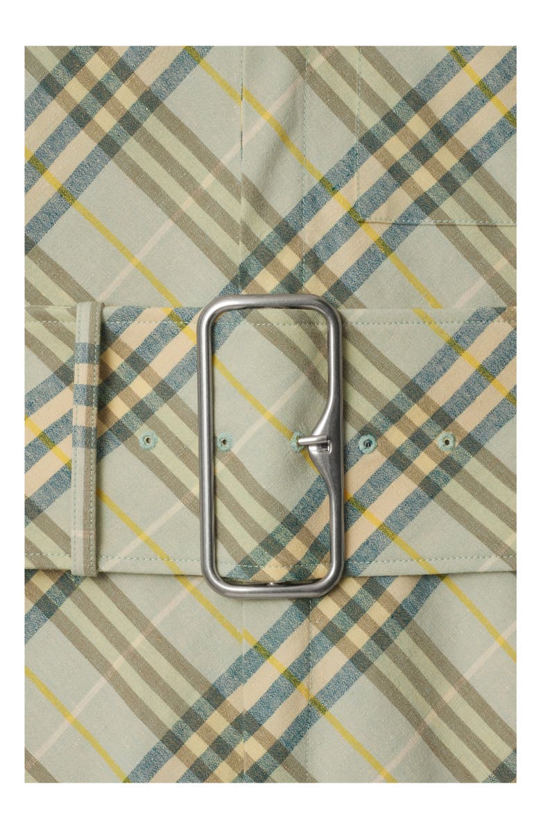 Burberry Check Stretch Linen Shirt Dress, Alternate, color, Breeze