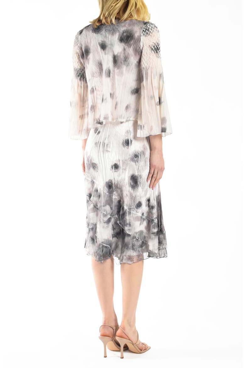 Charmeuse & Chiffon Dress with Jacket, Alternate, color, SHADOW FLORAL