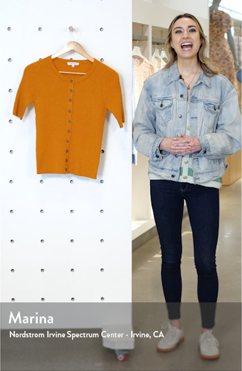 Hester Short Sleeve Cardigan Sweater, sales video thumbnail