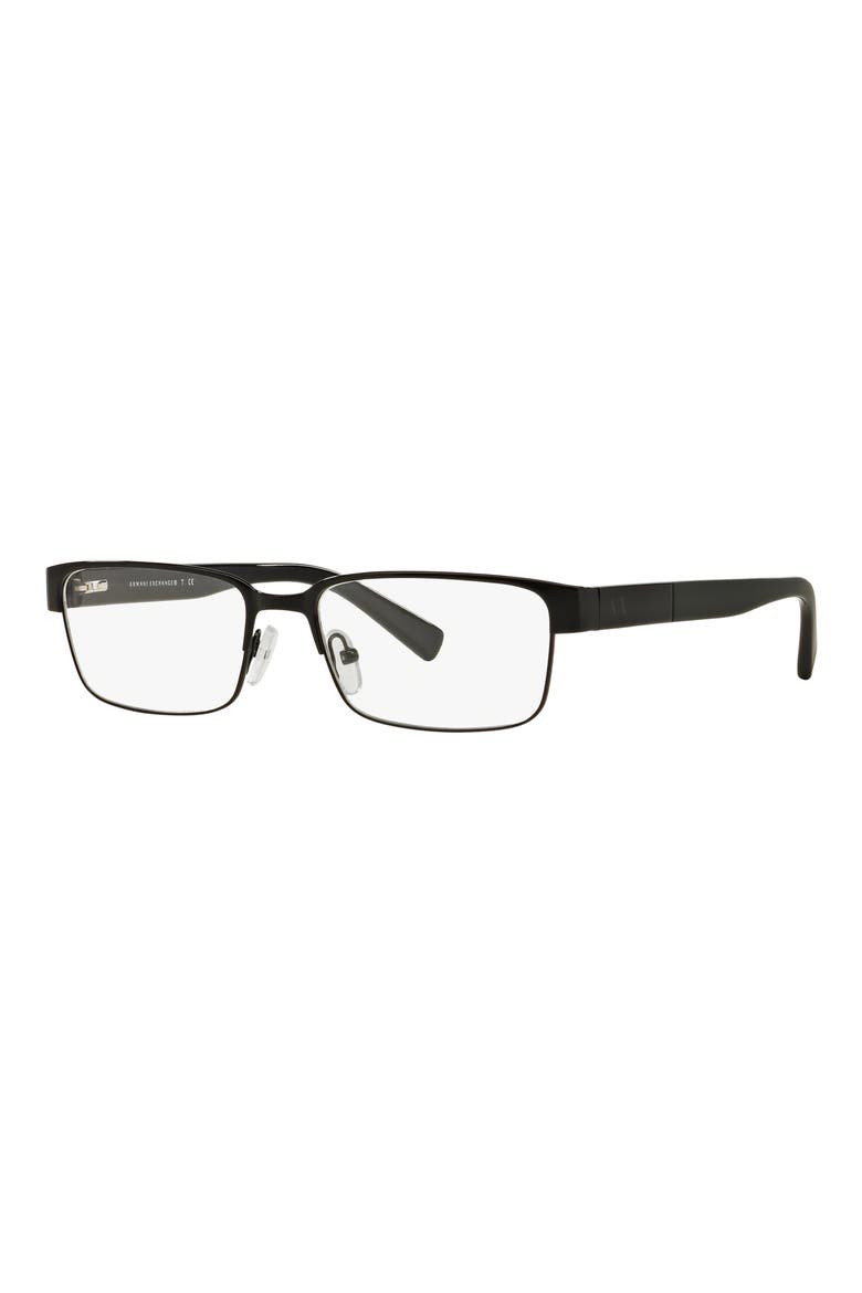 54mm Rectangular Optical Glasses, Alternate, color, SHINY BLACK