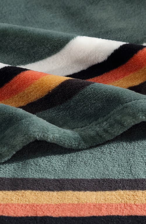 Wrangler Western Saddle Stripe Ultra Soft Plush Fleece Blanket In Green