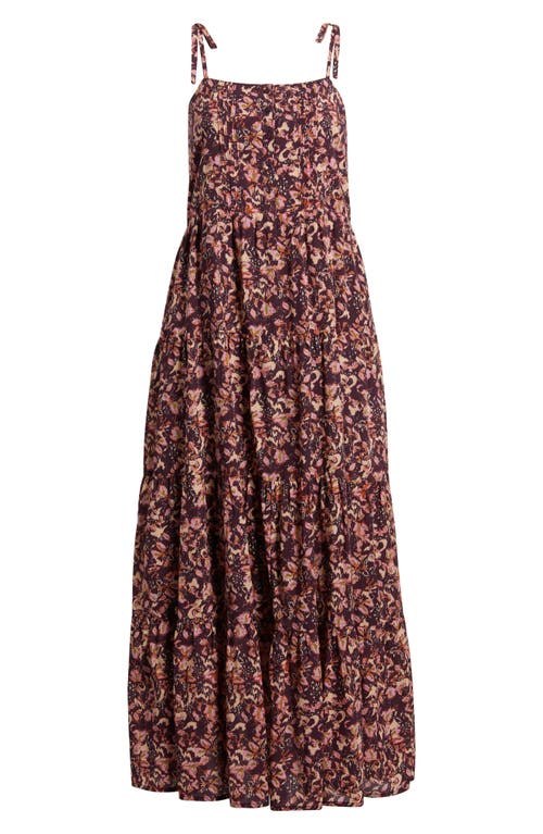 Treasure & Bond Tie Shoulder Tiered Maxi Dress