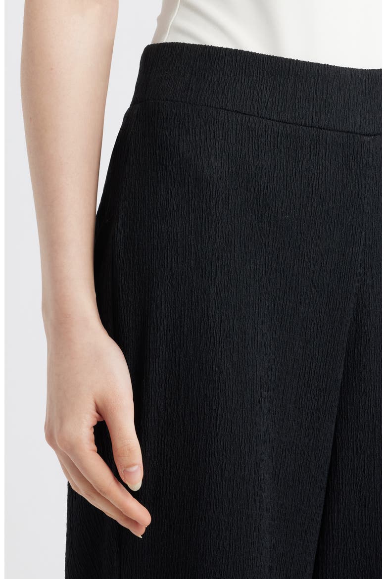Crinkle Pull-On Ankle Wide Leg Pants, Alternate, color, ANNE BLACK