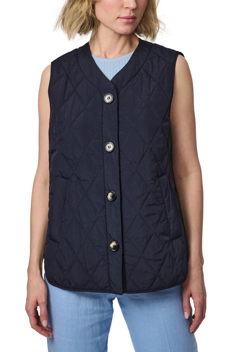 Bernardo Convertible Classic Trench Coat with Quilted Vest, Alternate, color, Bone