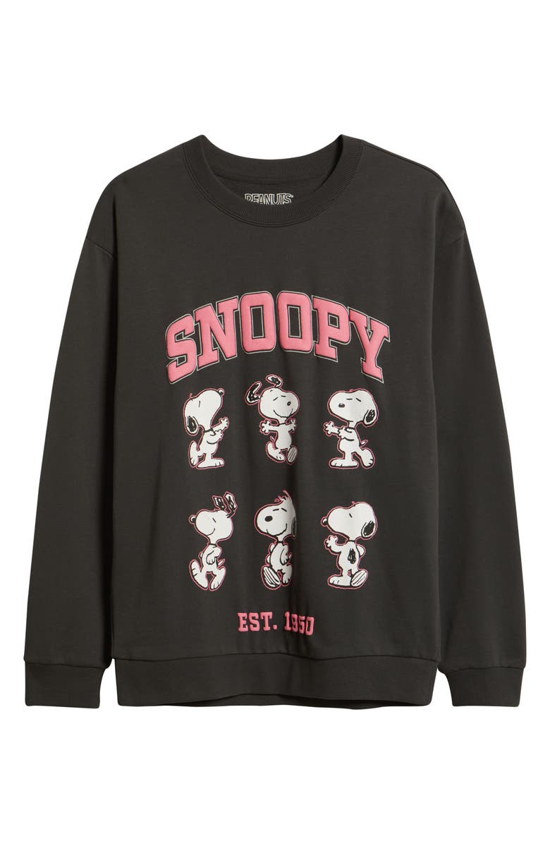 GOLDEN HOUR Peanuts<sup>®</sup> Snoopy Puff Print Graphic Sweatshirt, Alternate, color, Pirate Black