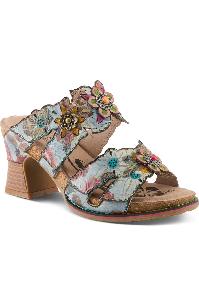 L'Artiste by Spring Step Radiating Sandal, Main, color, Denim Multi