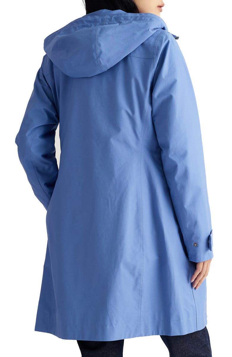 Seasalt Cornwall Coverack Waterproof Organic Cotton Blend Raincoat with Removable Hood, Alternate, color, Bluebell