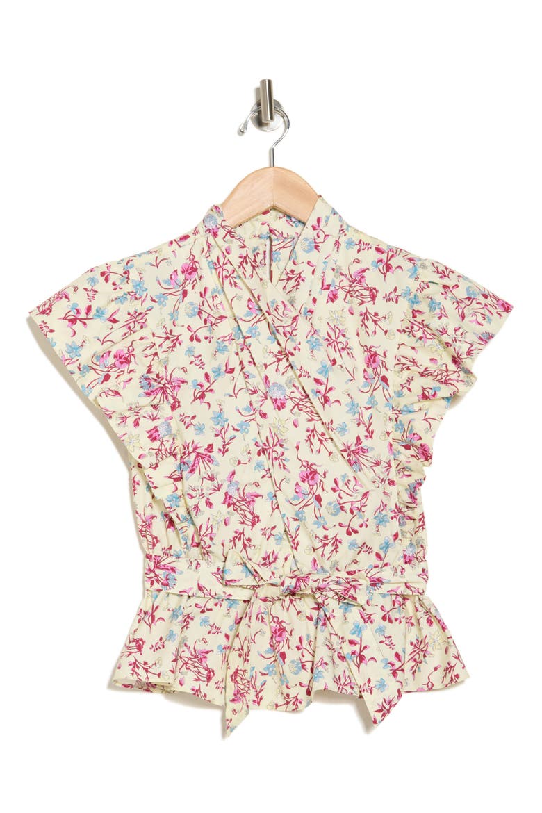 Brynn Ruffle Wrap Top, Alternate, color, BUTTERMILK MULTI