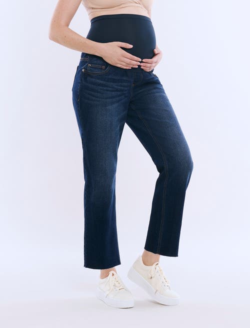 Motherhood Maternity Secret Fit Over The Belly Slim Straight Leg Jeans In Dark Wash